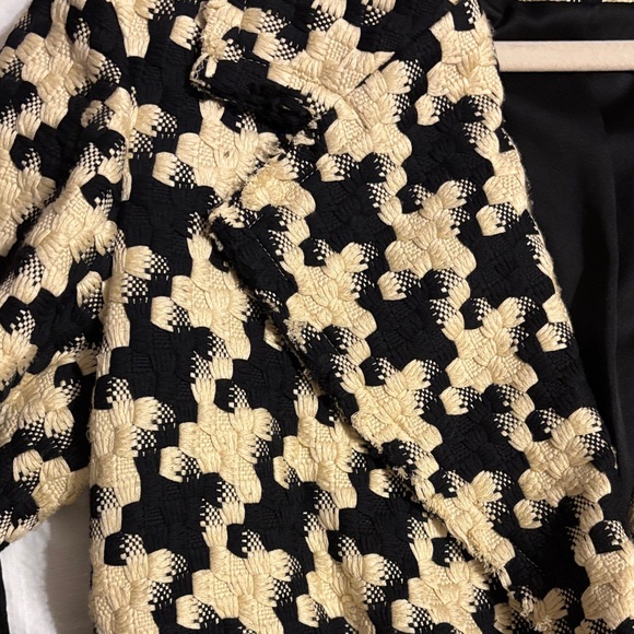 Alice + Olivia White and Black Pea Coat - Picture 3 of 7